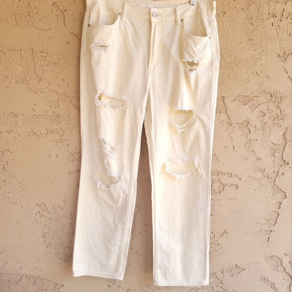 BONGO Vintage 90's Yellow Distressed Straight Leg Jeans - Picture 3 of 7